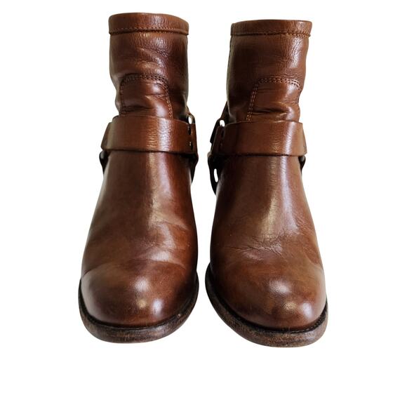 Frye Womens Tabitha Harness Ankle Boots Size 6.5 Cognac Brown Leather Western - Picture 6 of 14